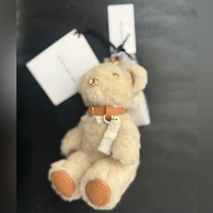 Coach Cream Teddy Bear with Gold and Tan Details